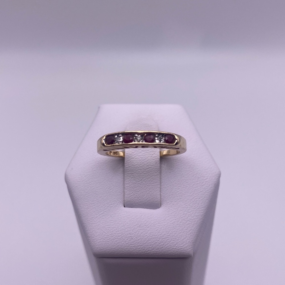 10k Yellow Gold Ruby And Diamonds Ring - image 3